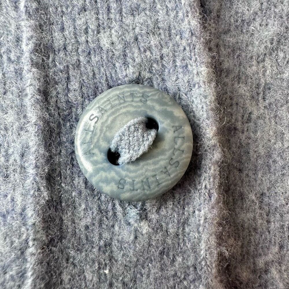 ALLSAINTS Rufa Wool Blend Cardigan In Blue Smoke Size XS - Picture 7 of 13